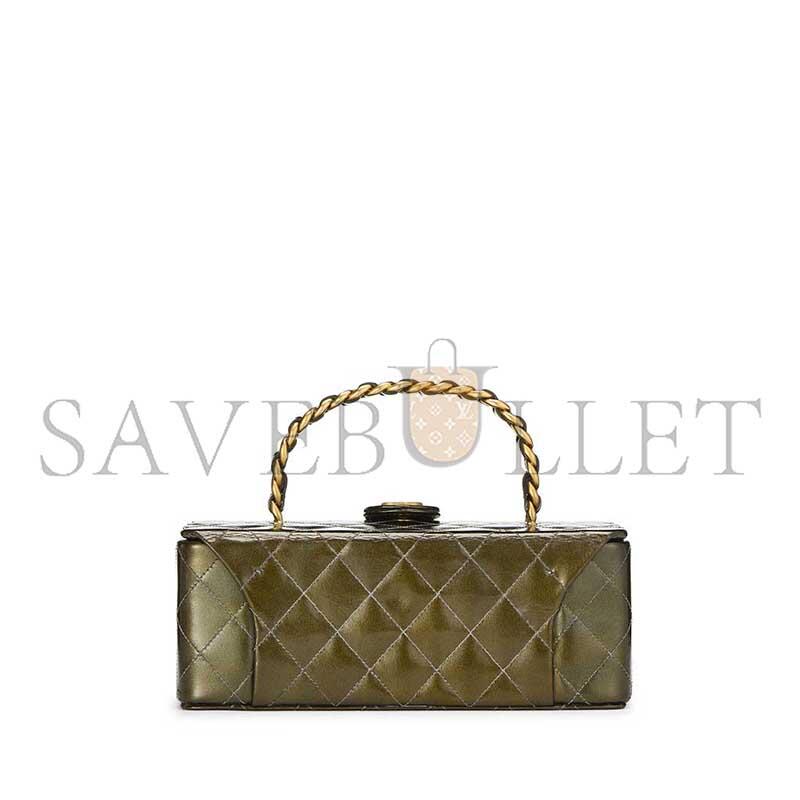 CHANEL GREEN QUILTED LEATHER VANITY A2226 (22*10*8.5cm)